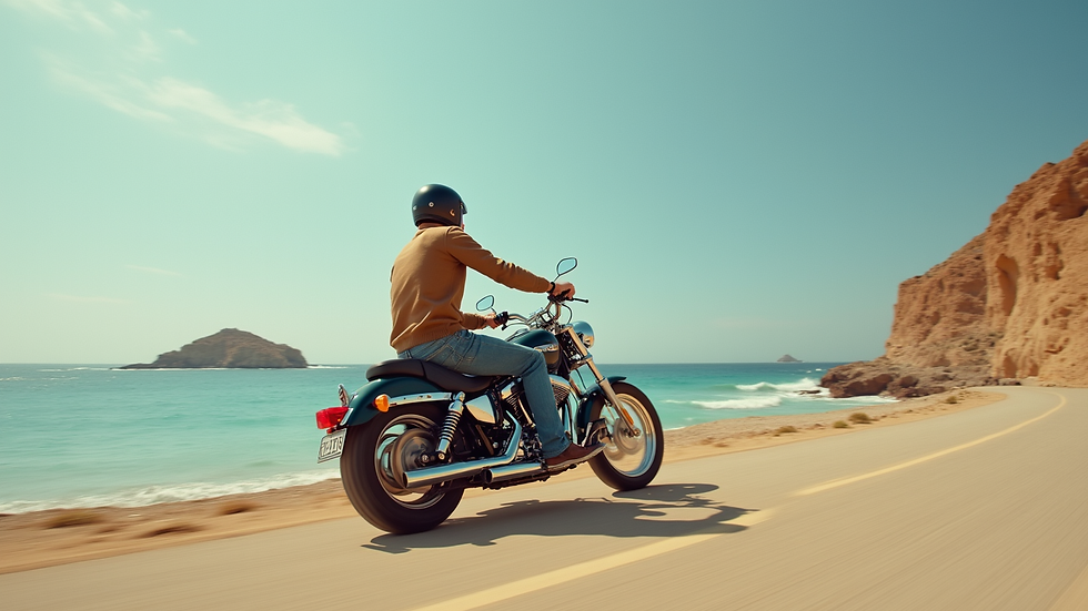 Primer plano de casco de moto sobre asiento en Ibiza