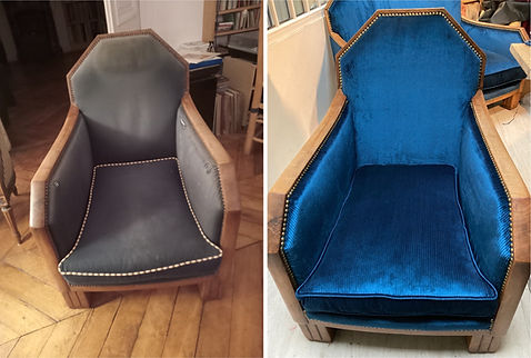 Fauteuil Art deco clouté