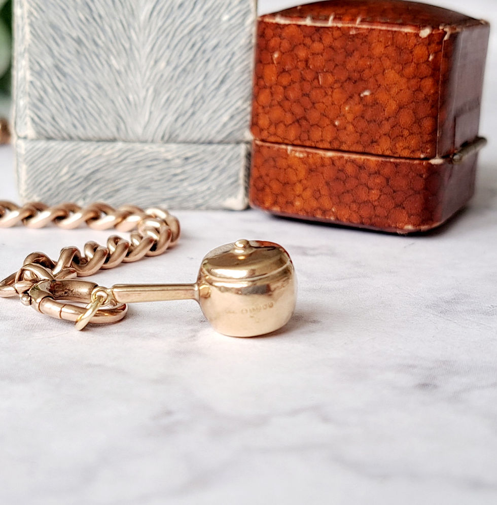Thumbnail: Vintage 9ct Gold 1978 Pan Charm Pendant 