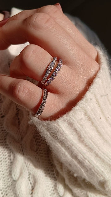 Thumbnail: Preloved 9ct White Gold Tanzanite & Diamond Band