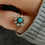 Thumbnail: Vintage 9ct Gold, Turquoise & Pearl Flower Ring 1967