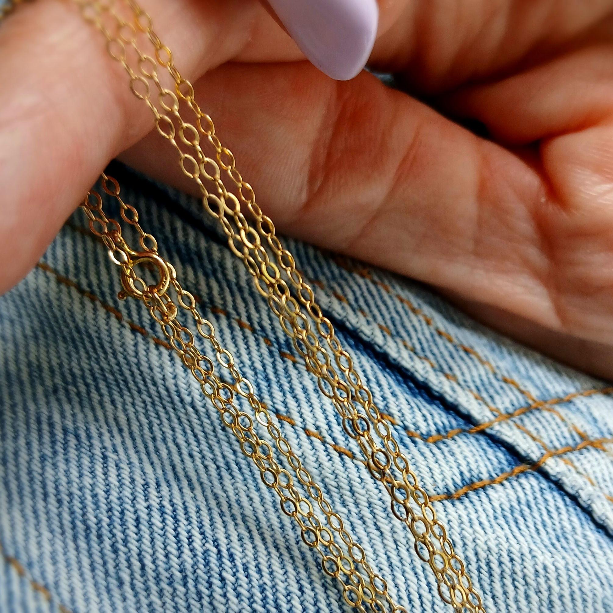 Vintage 9ct Gold Trace Chain 20"