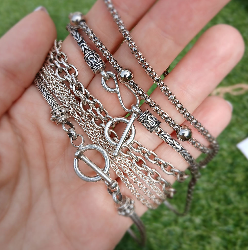 Thumbnail: Preloved Silver Byzantine Chain with Hook Clasp 17"