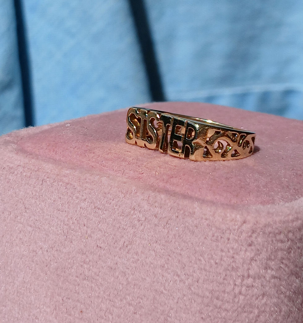 Thumbnail: Vintage 9ct Gold Sister Signet Ring 2000