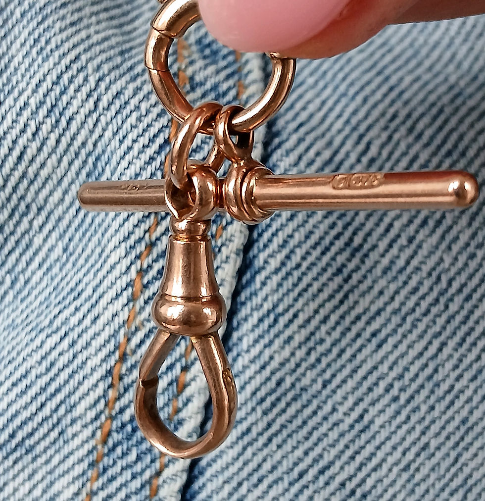 Thumbnail: Antique 9ct Gold Large Dog Clip Clasp