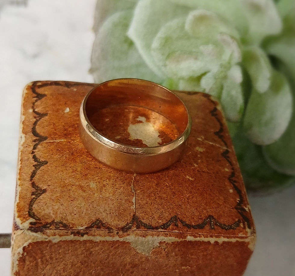 Thumbnail: Vintage 9ct Gold Chambered Edge Band Ring 1983