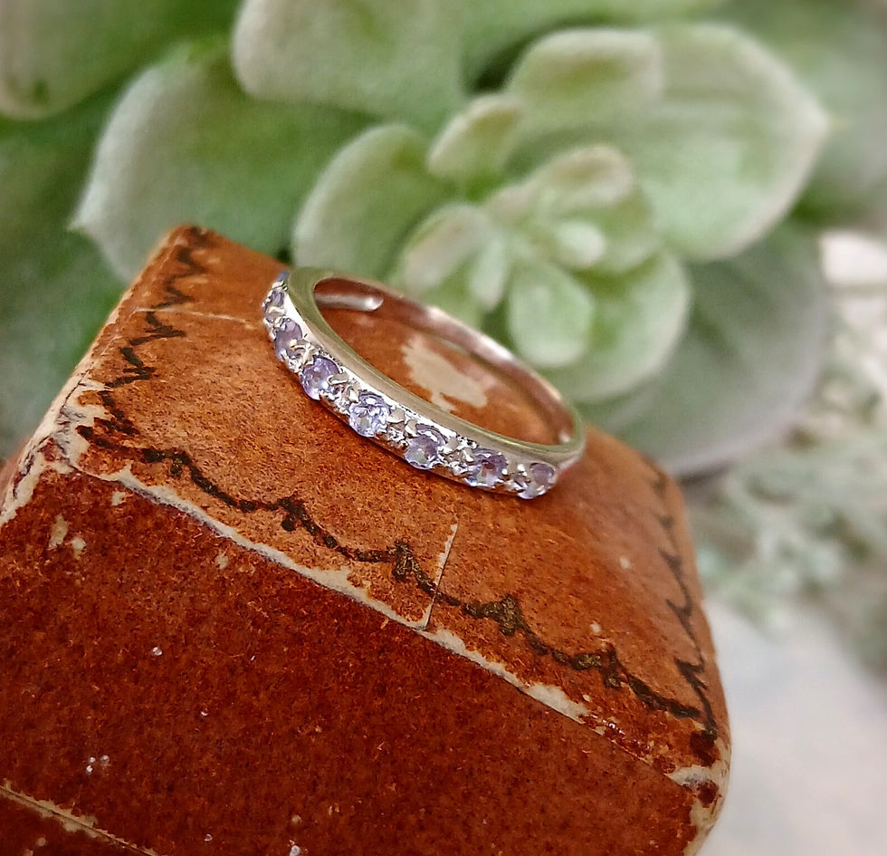 Thumbnail: Preloved 9ct White Gold Tanzanite & Diamond Band