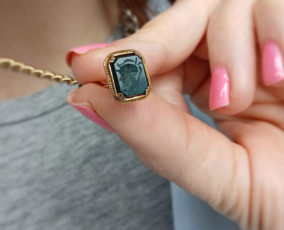 Thumbnail: Antique 9ct Gold & Bloodstone Fob 1904