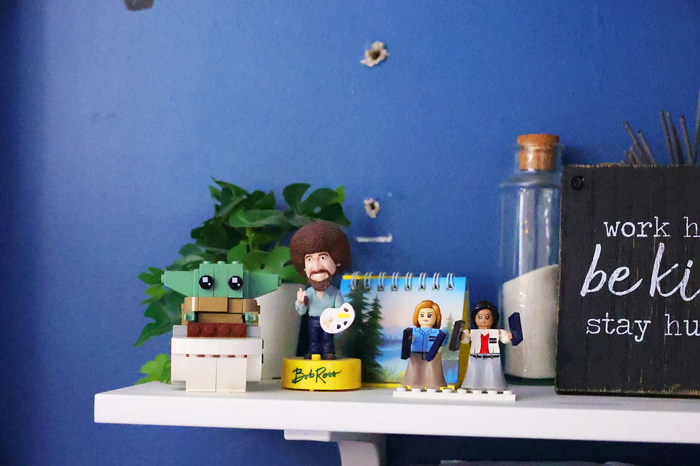 A typical work day for Alanna Ti’a ranges anywhere from 14 to almost 16 hours not including her mandatory dinner break with her husband in Columbia, Mo. on Feb. 26, 2025. This being said, she decided to decorate the kitchen, a place she spends so much of her time, with small trinkets collected over the 30 years she has been in Columbia with her family. “I’m a really quirky person…everything has a fun story behind it,” says Ti’a, specifically hinting at the spot of frosting on her kitchen ceiling.