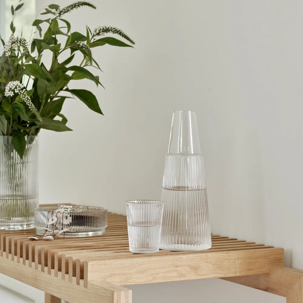 Ribbed Glass Carafe | NeutraKitchen