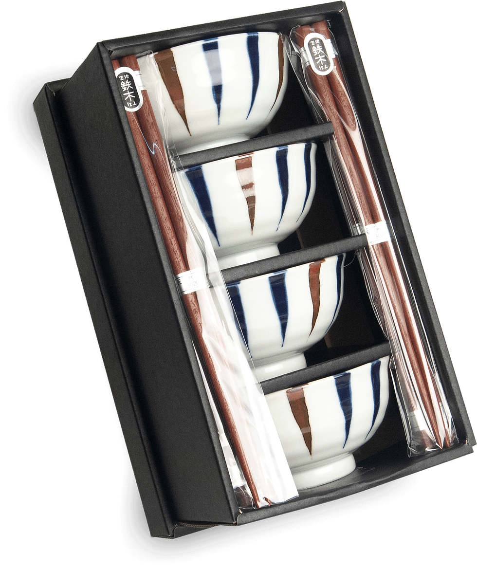 4 piece stripe bowl set