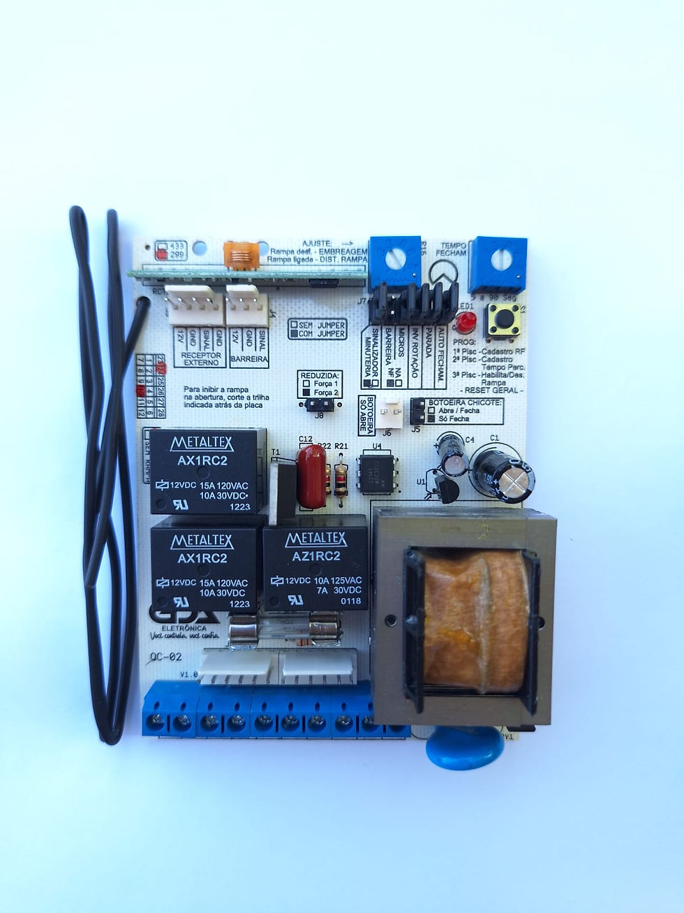 QC-02 - Central Quadro Comando Portão 12 vias/universal com Rampa