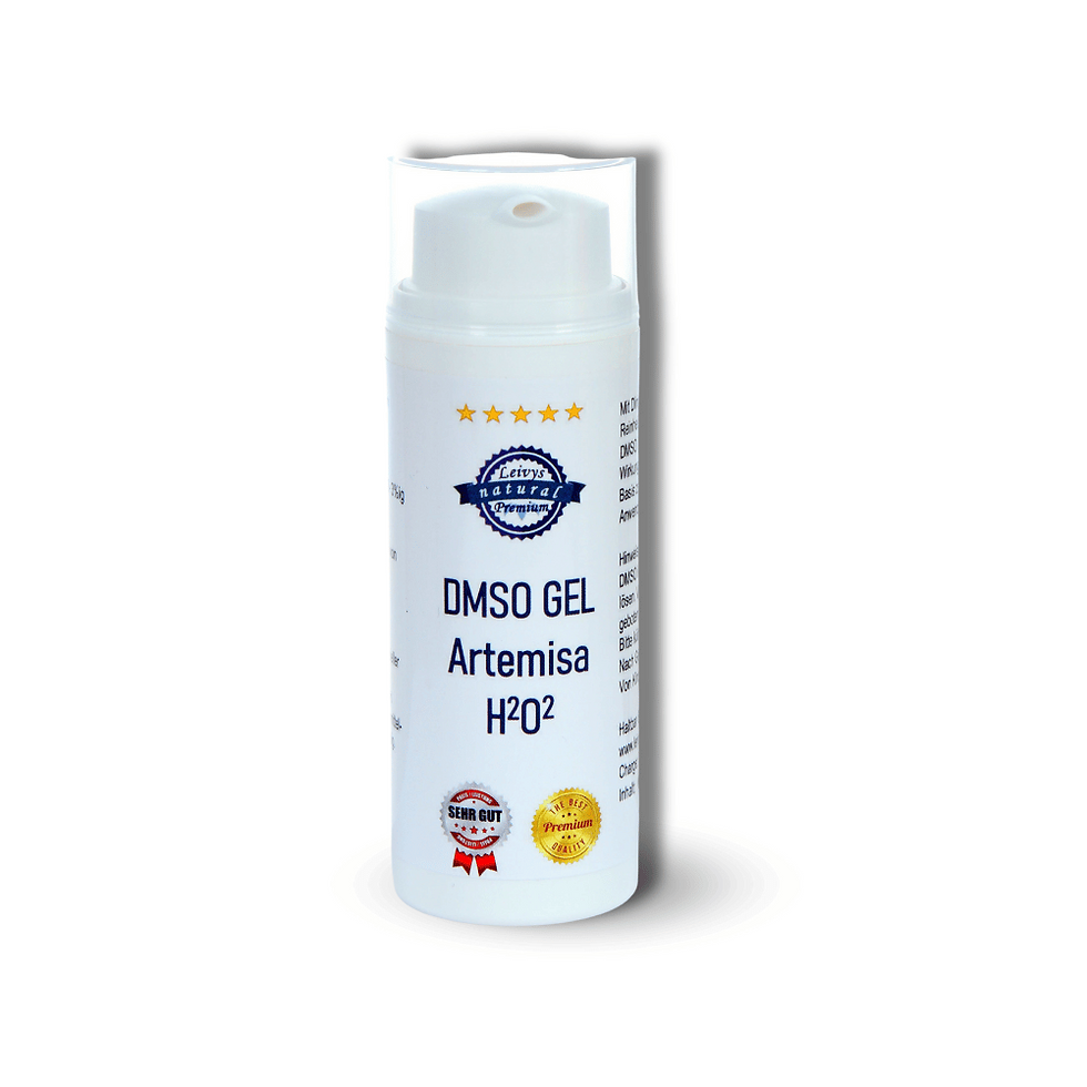 Leivys natural dmso gel mit Artemisia annua und wasserstoffperoxid h2o2 sonderangebot 20% rabatt in weissem airless dispenser