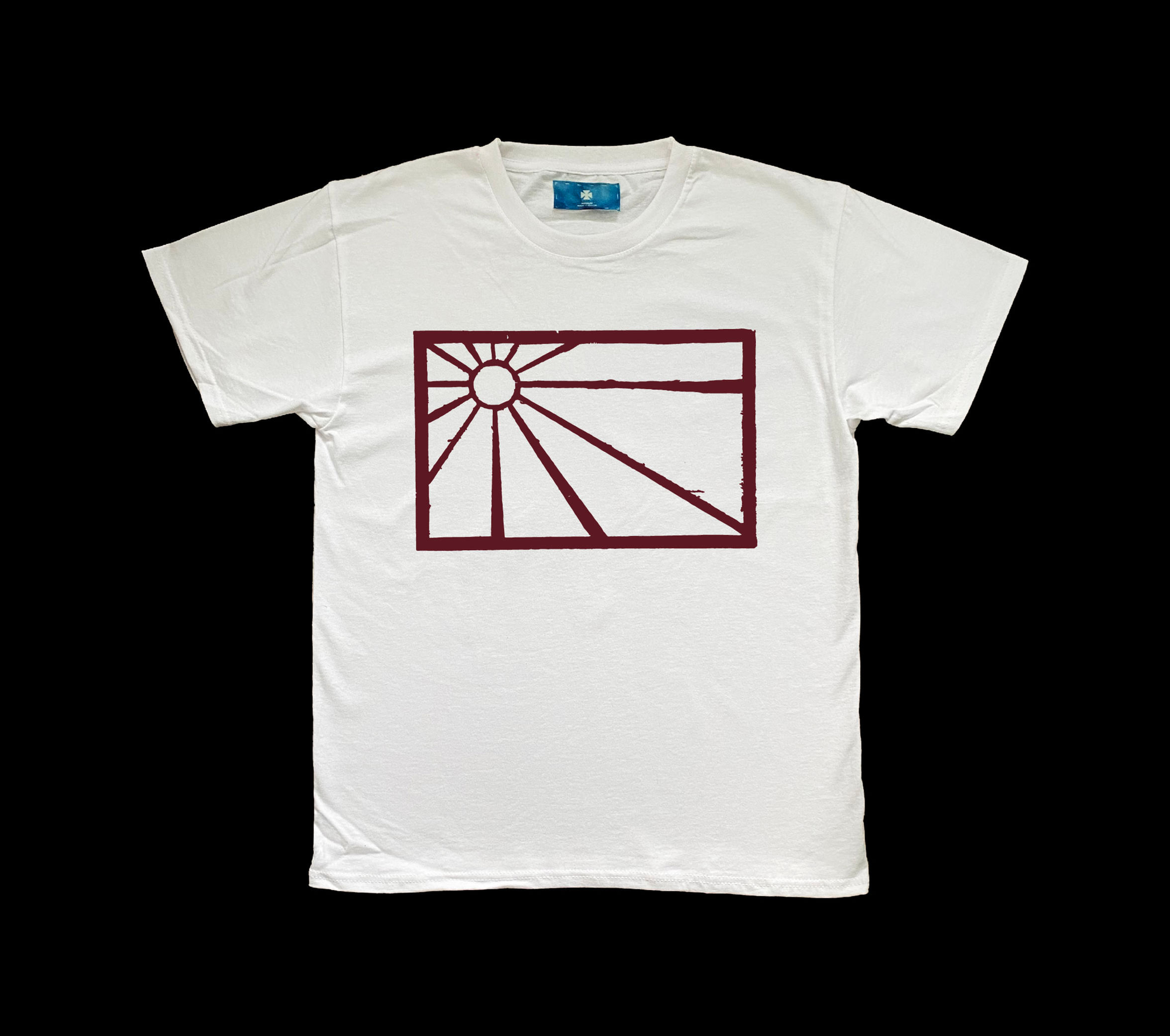 "Zenit" Holzschnitt T-Shirt in Weiß