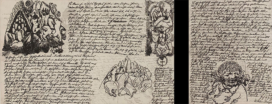 Wilhelm Morgner Brief Georg Tappert Zeichnungen Handschrift