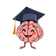 smiling brain with graduation hat , soft colors.png