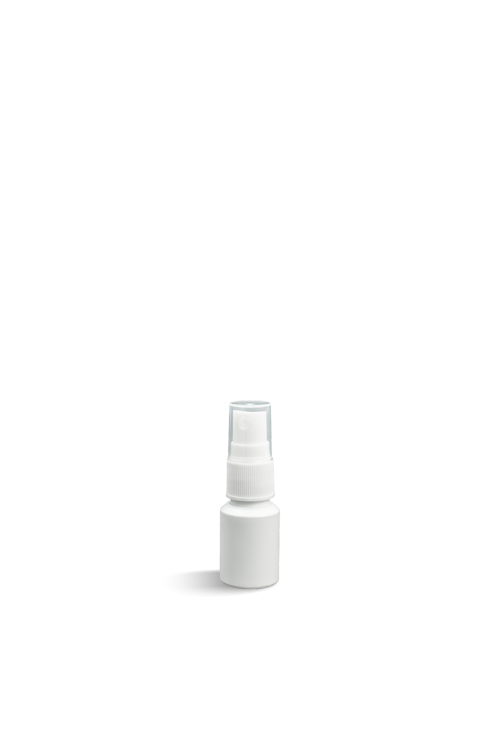 Embalagem plástica branca de 10ml, com pulverizador