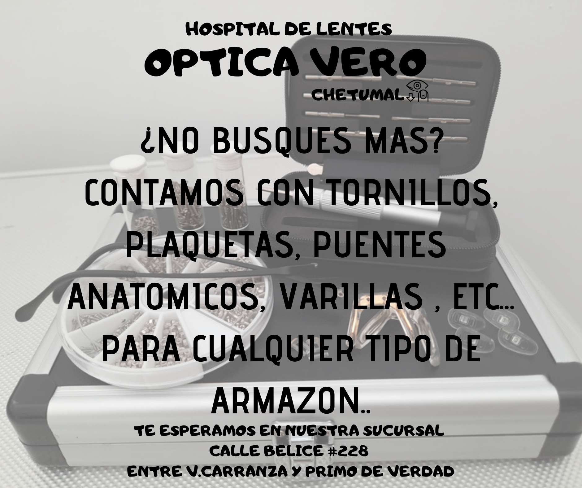 Cambios de armazón,Tornillos,Plaquetas,Puentes,Varillas,etc.