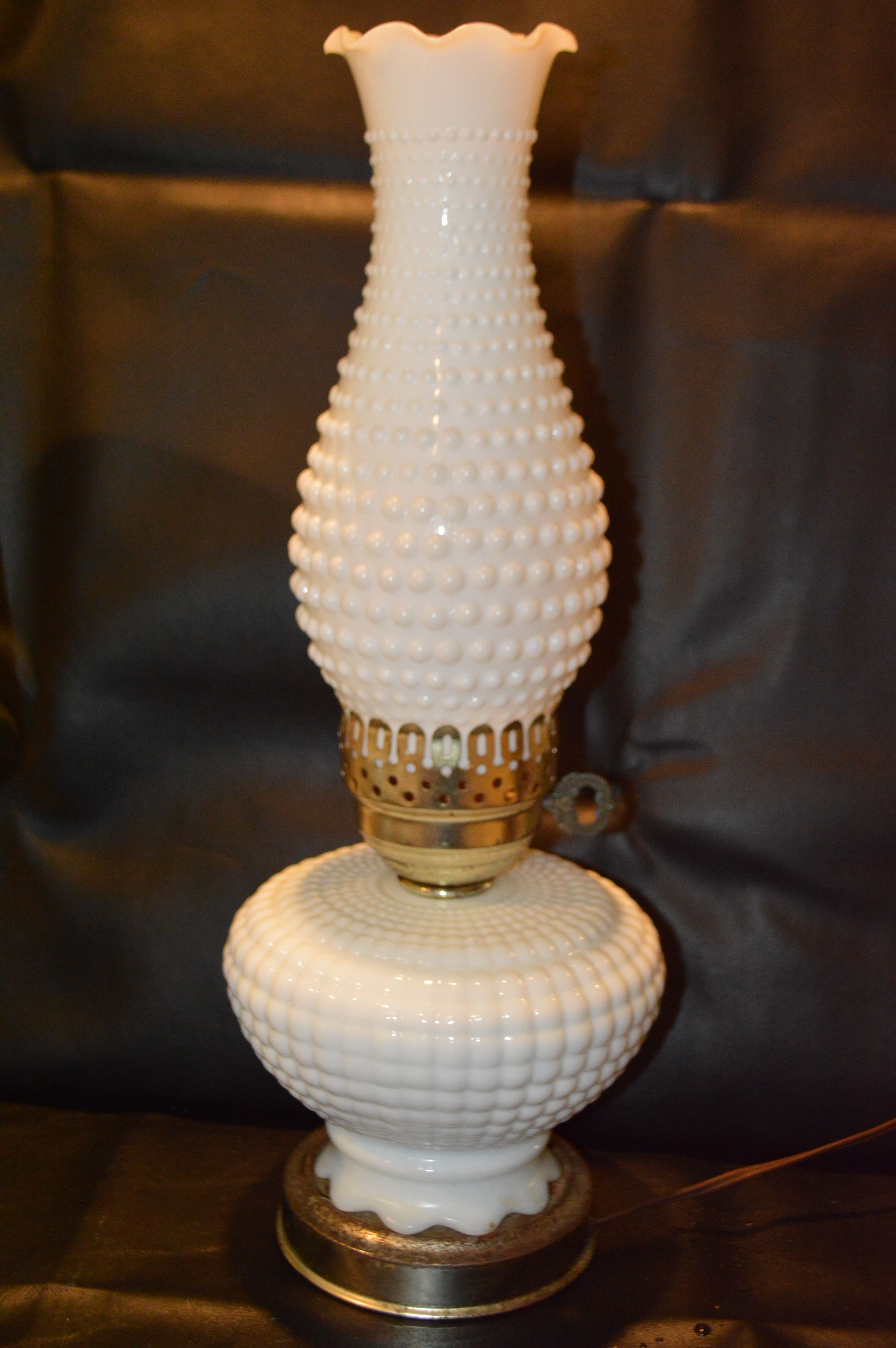 Milk Glass Hurricane Lamp