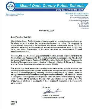 Letter to Parents