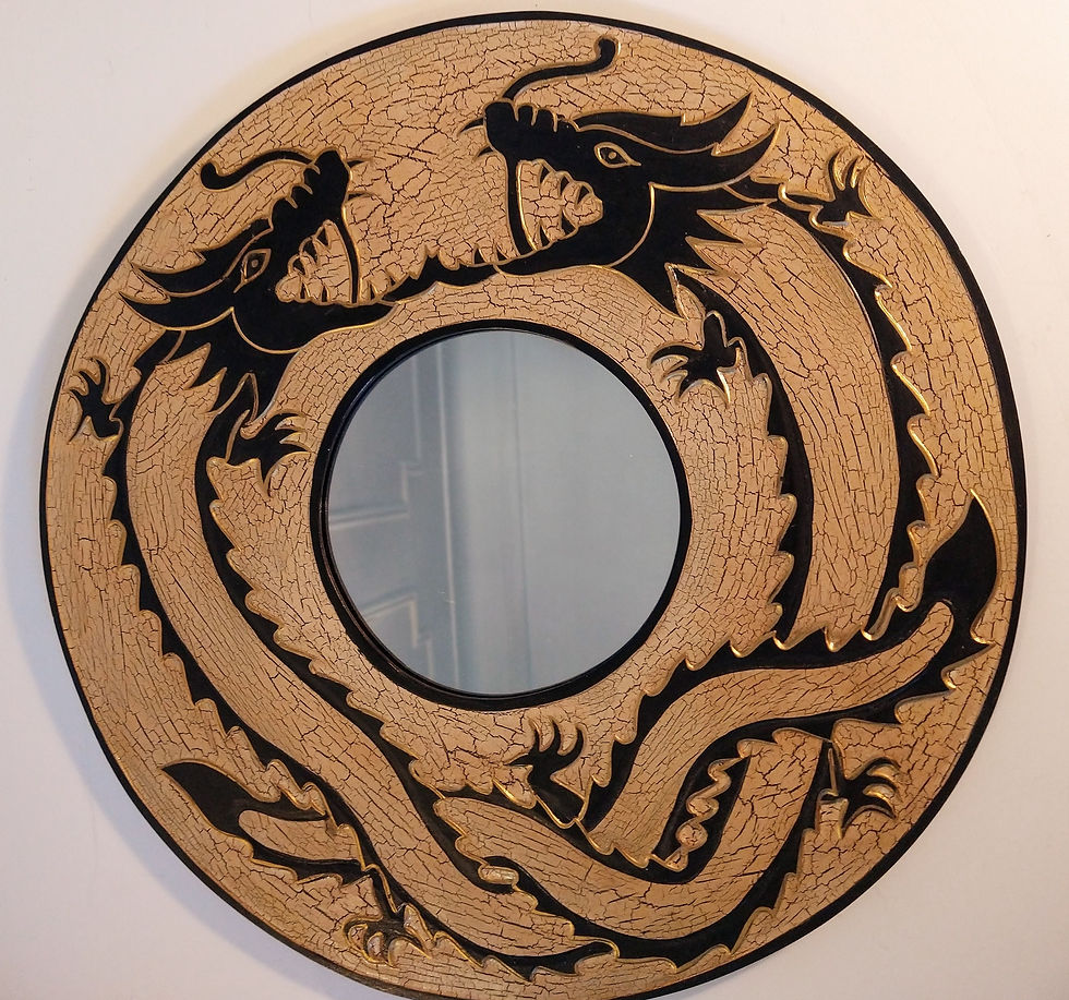 Thumbnail: Balinese Mirror with Serpent Design