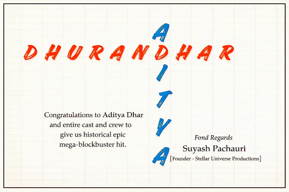 Article illustration: Congratulations to Aditya Dhar and the entire cast and crew for giving a historical epic mega-blockbuster hit. - Suyash Pachauri