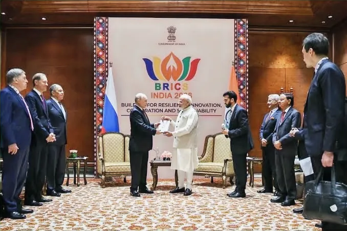 Article illustration: India and Iran Put Maritime Safety at the Center of Talks Ahead of BRICS Summit.