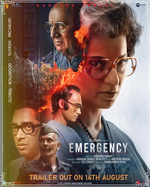 Kangana Ranaut’s Emergency trailer to drop on 14th August 2024 artwork