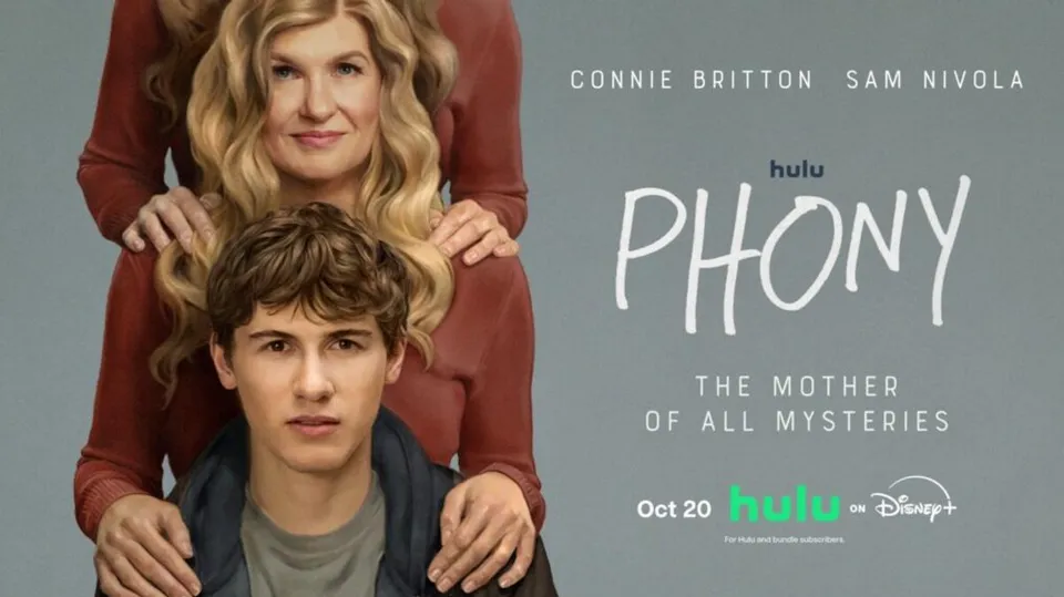 Article illustration: Phony Review: Connie Britton's Hulu Mystery Builds Anxiety Around a Teenager's Fabricated World.