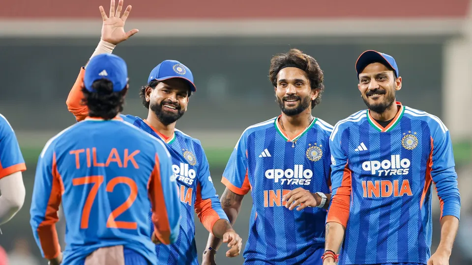 Article illustration: India Beat West Indies by 14 Runs in Indore as Abhishek Sharma and Arshdeep Singh Restore Series Lead.