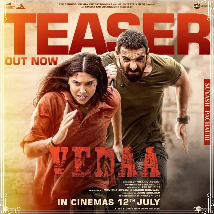 Article illustration: Zee Studios, Emmay Entertainment and JA Entertainment unveil the gripping teaser of Nikkhil Advani’s next ‘Vedaa’; releasing in theatres on July 12th, 2024!
