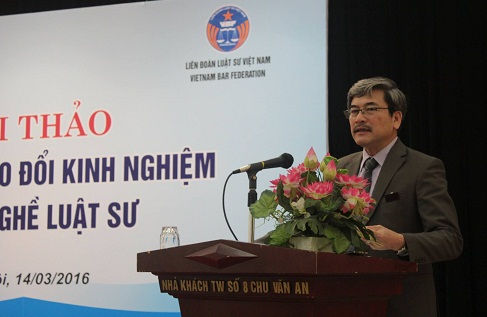 LS. TS. Đỗ Ngọc Thịnh - Phó Chủ tịch Liên đoàn Luật sư Việt Nam phát biểu khai mạc Hội thảo