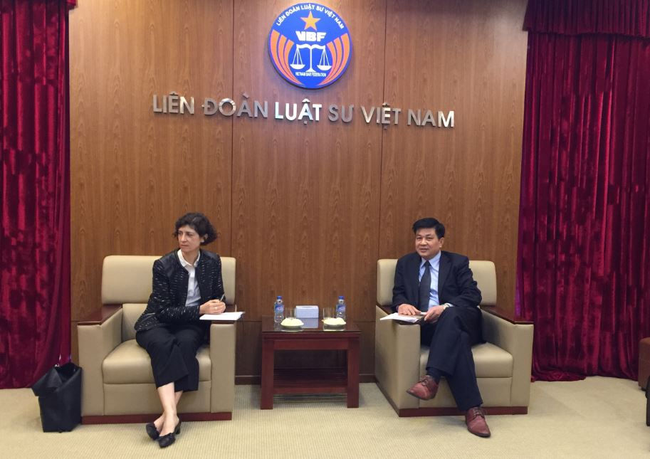 LS. TS. Đỗ Ngọc Thịnh - Chủ tịch LĐLSVN tiếp Tùy viên hợp tác tư pháp và PL