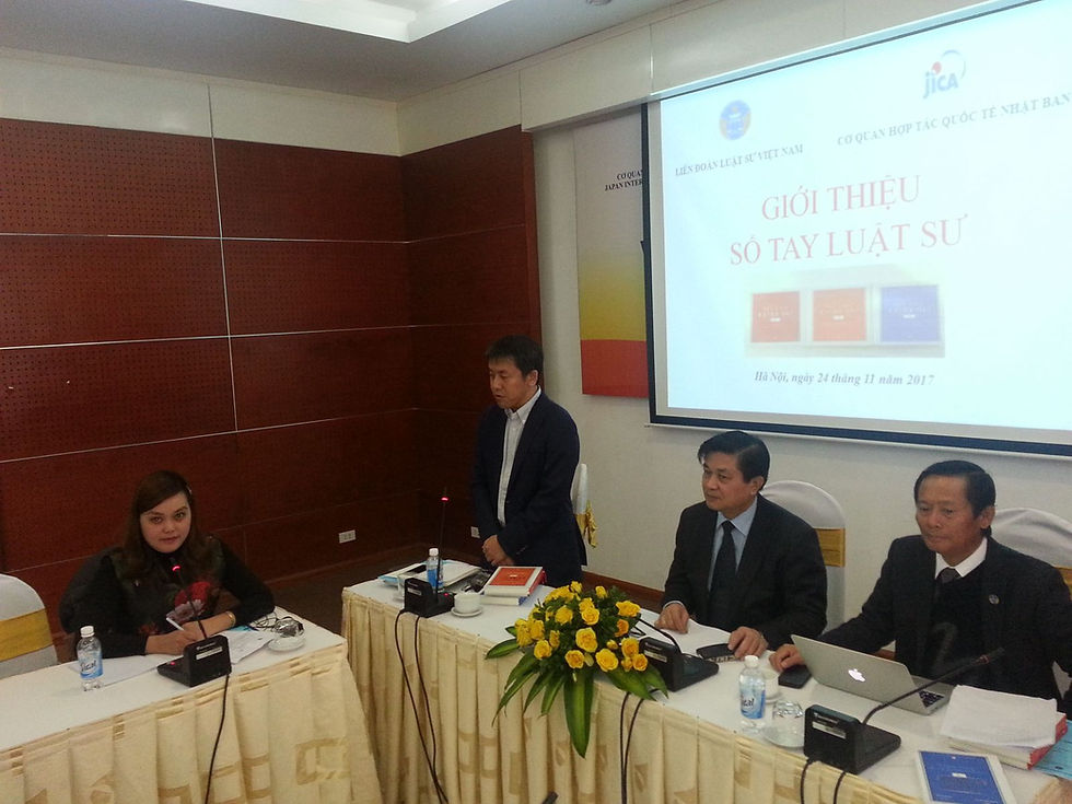 Ông M. Tsukahara, chuyên gia pháp luật thuộc JICA phát biểu tại Lễ ra mắt STLS