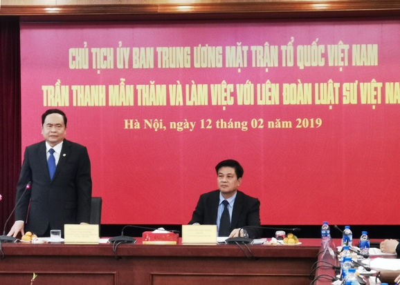 Chủ tịch Trần Thanh Mẫn phát biểu tại buổi làm việc