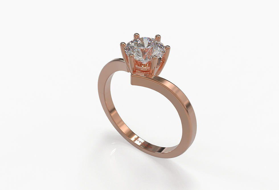 Thumbnail: The Freya - Round Brilliant Diamond Ring set in Six Prong