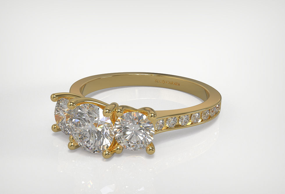 Thumbnail: The Jana - Trilogy ring with a pave band