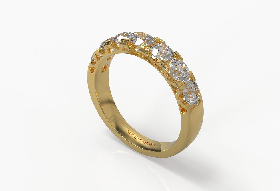Thumbnail: The Camellia - Seven Round Brilliant Cut Diamond Anniversary Band