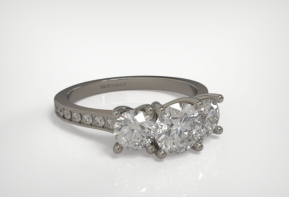Thumbnail: The Jana - Trilogy ring with a pave band