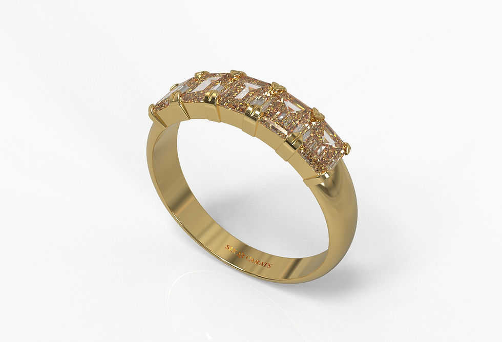Thumbnail: The Isla - Five Stone Diamond Emerald Cut Anniversary Band
