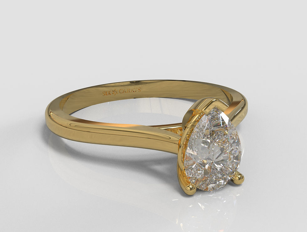 Thumbnail: The Maya - Pear Shape Cut Diamond Ring