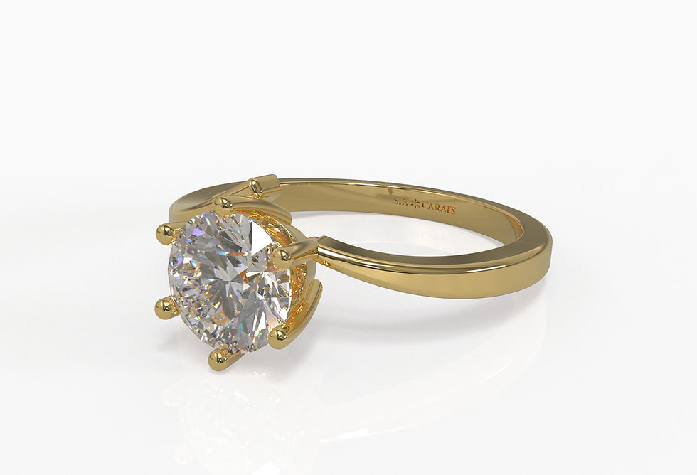 Thumbnail: The Freya - Round Brilliant Diamond Ring set in Six Prong
