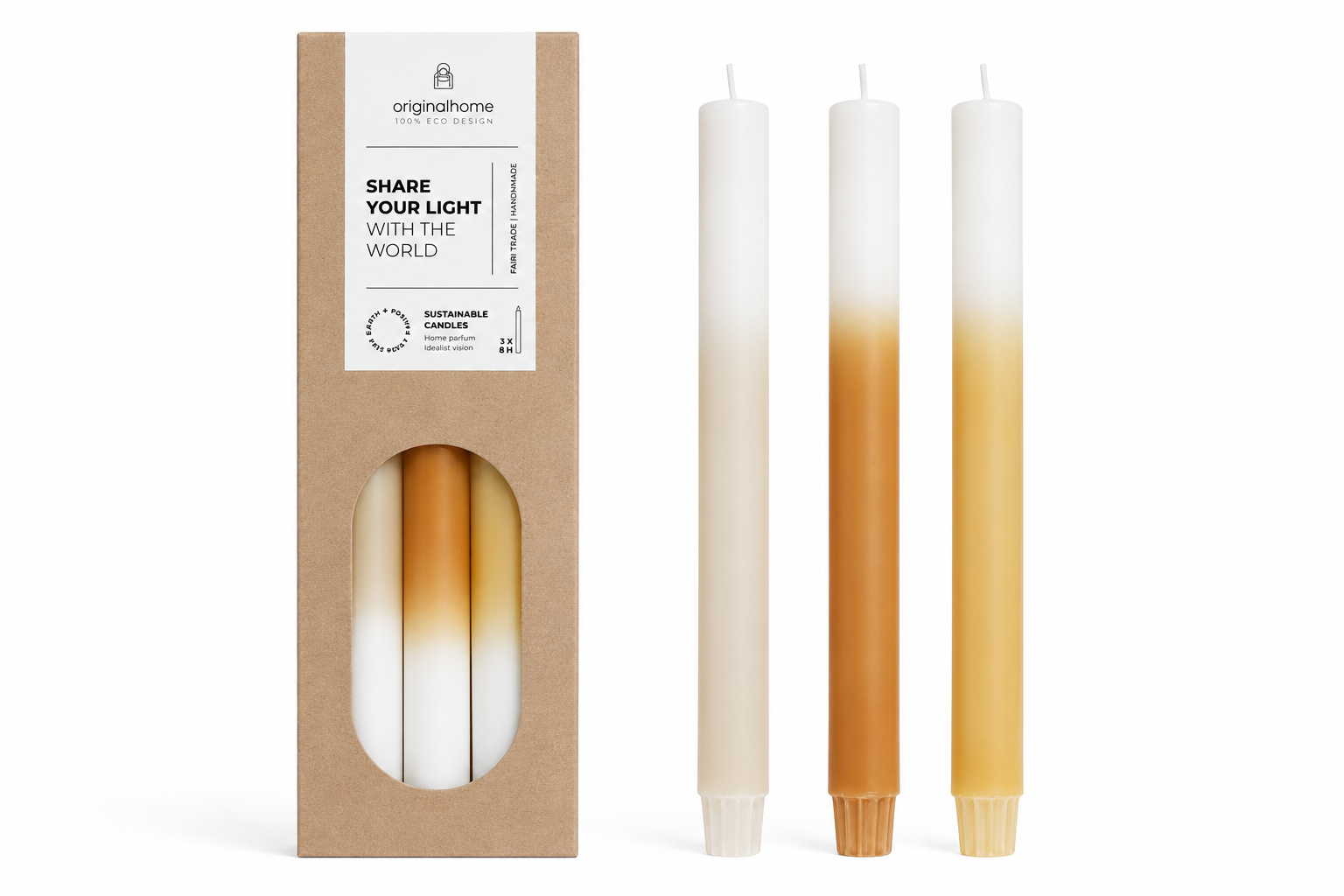Vegan Gradyan Mumlar — Güneş Işığı 3 adet