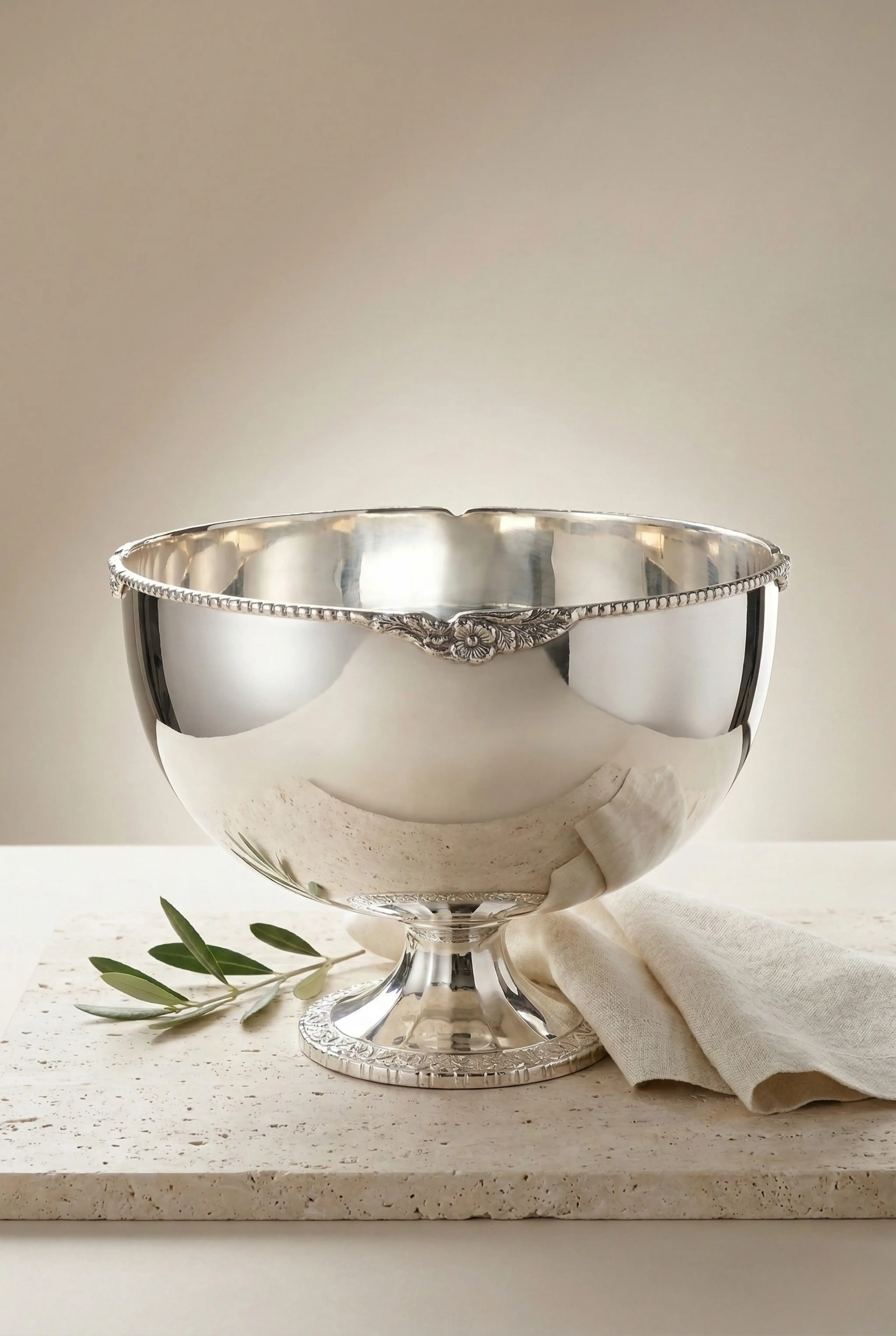 Yuvarlak Gümüş Kaplama Kase