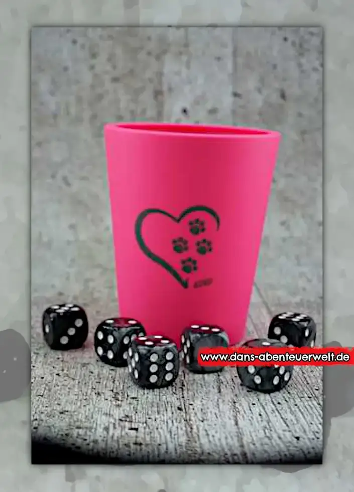 Würfelbecher-Set Pink Pfotenliebe