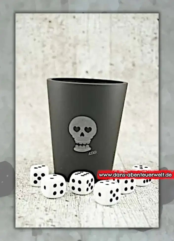 Würfelbecher-Set Totenkopf