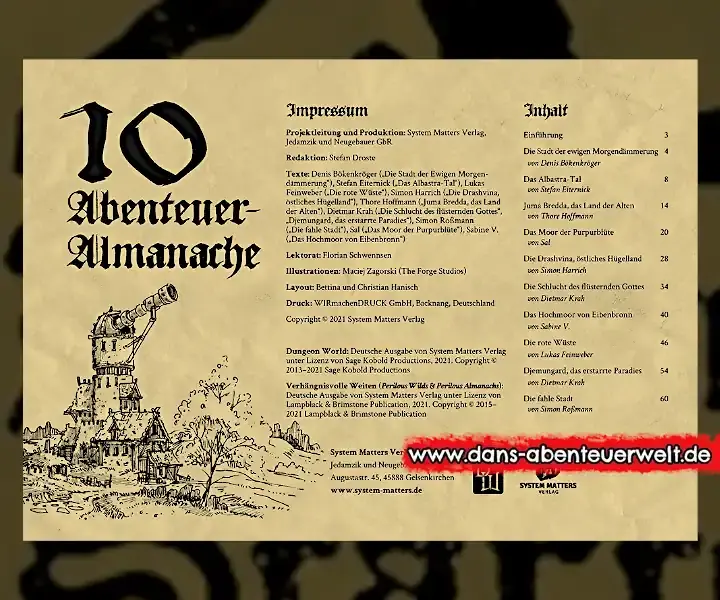 Dungeon World: 10 Abenteuer Almanache