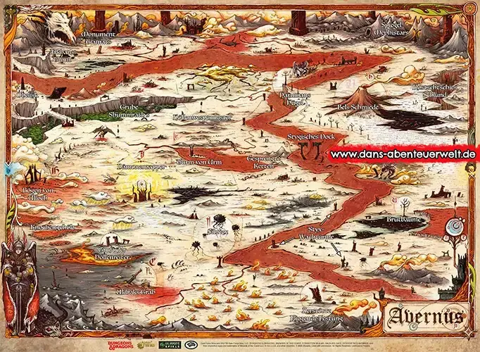 Dungeons & Dragons 5E Landkarte Avernus