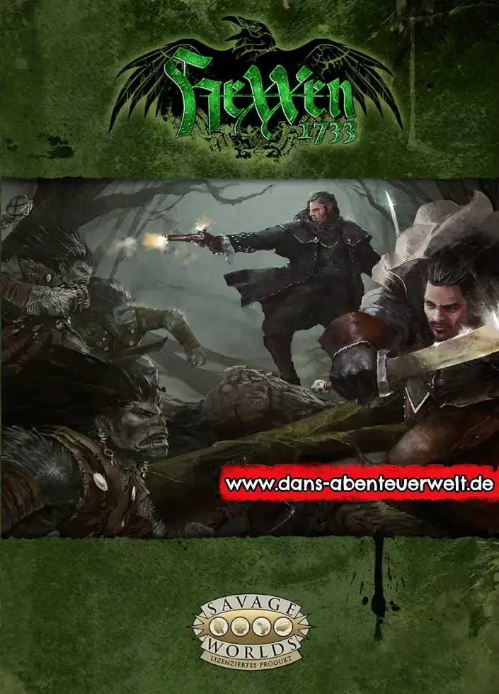 Ein Monsterjäger schießt HeXXen 1733 für Savage Worlds Settingband