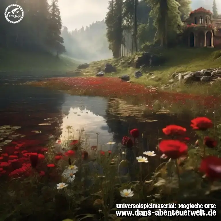 Eine Ruine an einem malerischen See
